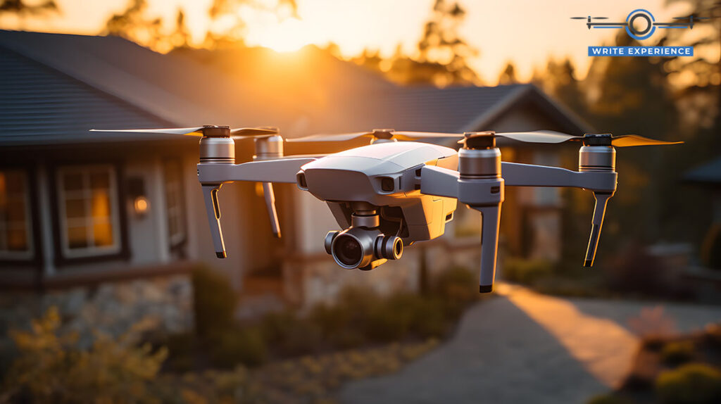 Drone flying near a luxury house