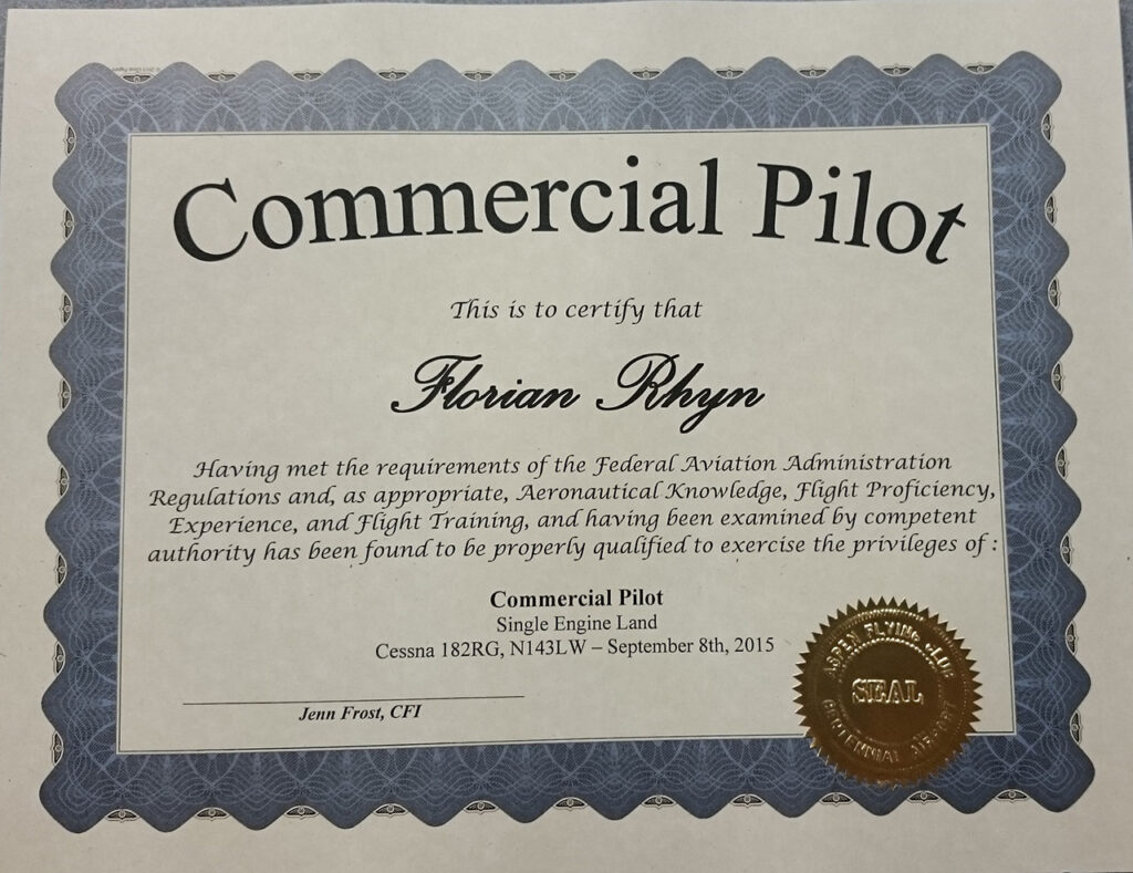 Commercial Pilot Cert