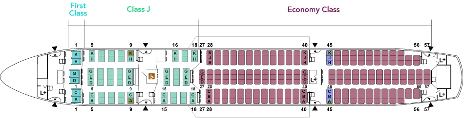 Boeing 787 seat map