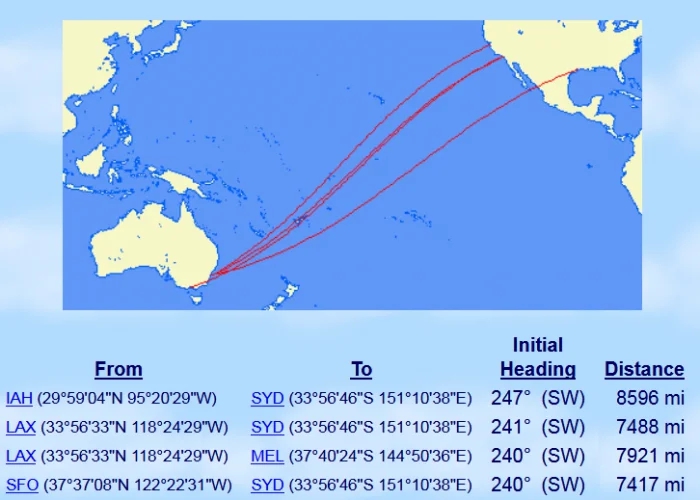 Houston To Sydney