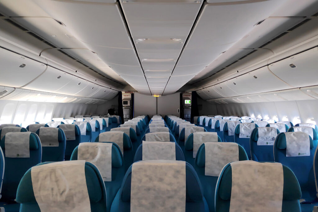 empty seats in a Boeing 777