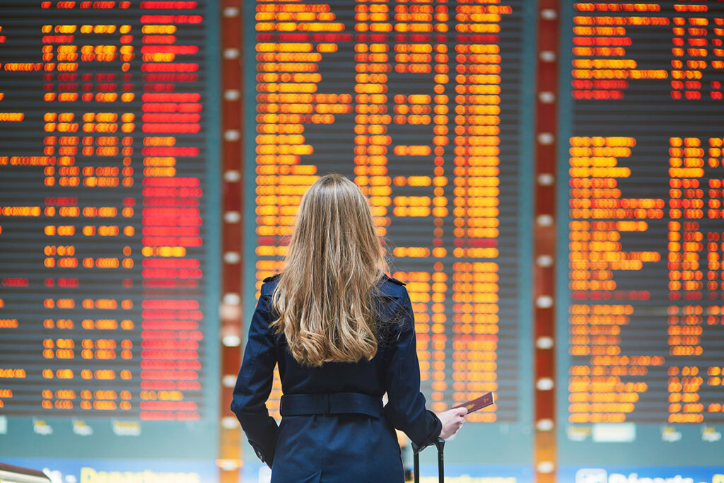 traveler in international airport