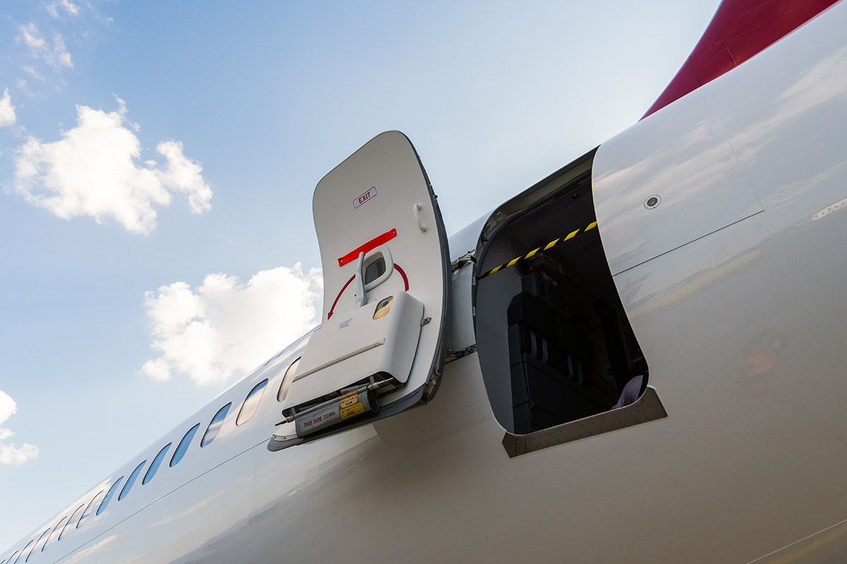 door opened on plane