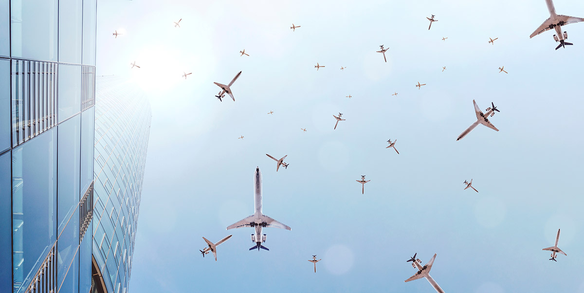 so many planes in the sky