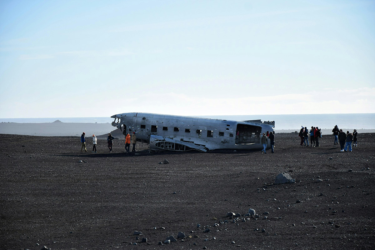 Wreck of an Airplane on a Beach